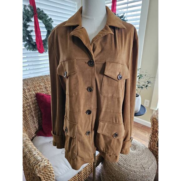 Tularosa X Revolve Zion Camel Faux Suede Shirt Jacket Women's Size S EUC - Picture 2 of 10